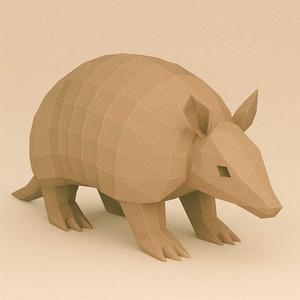 🛡️ Low Poly Armadillo 3D Model – STL for 3D Printing
