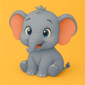 Cute Baby Elephant 3D Model – Cartoon Style Tabletop Figurine for Printing & Decoration
