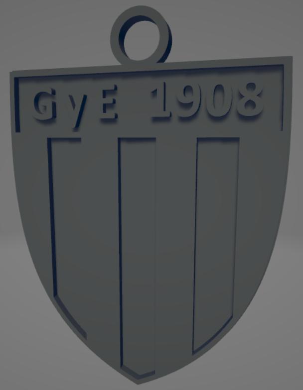 Llavero bicolor del club Gimnasia y Esgrima de Mendoza