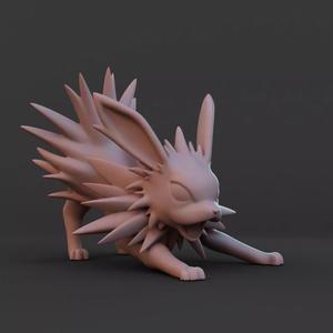 Electric Fox Jolteon Stylized 3D Collectible Model