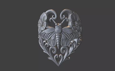 art nouveau floral Moth ring nature inspired