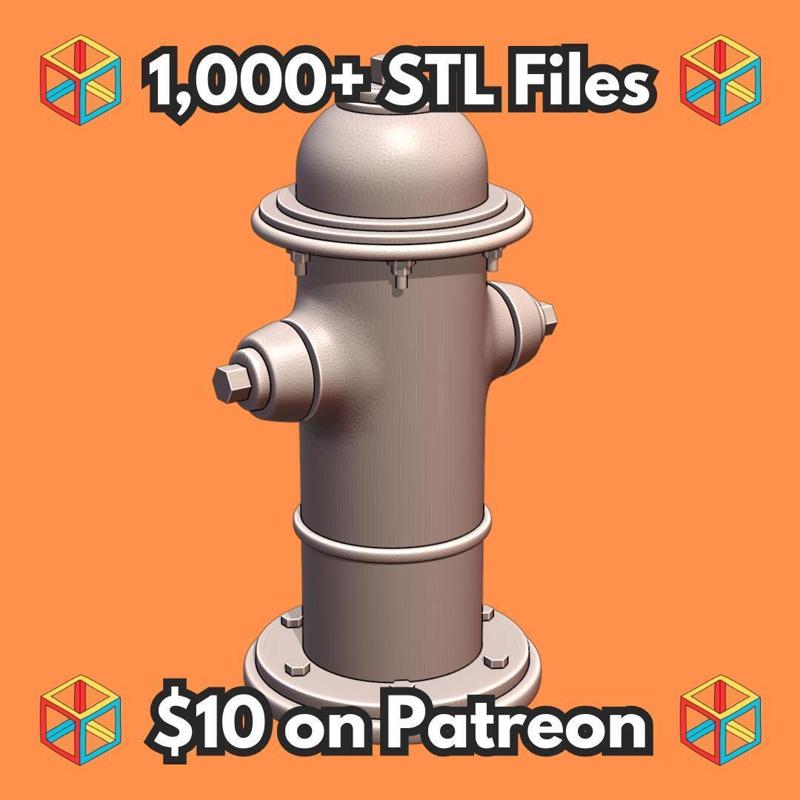 24th Scale Model Fire Hydrant Prop for Street or Garden Scene MineeForm FDM 3D Print STL File