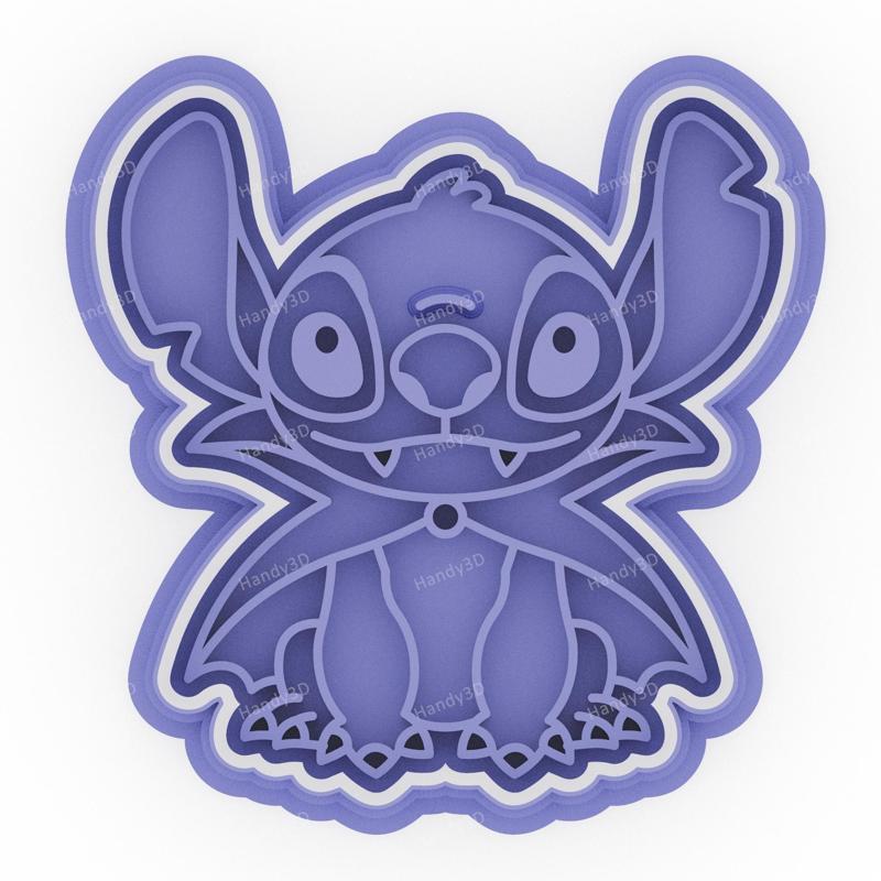 Vampire Stitch Cookie Cutter & Stamp - Sitting with Cape (8 cm)