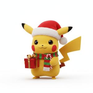 Festive Christmas Pikachu 3D Model STL | Holiday