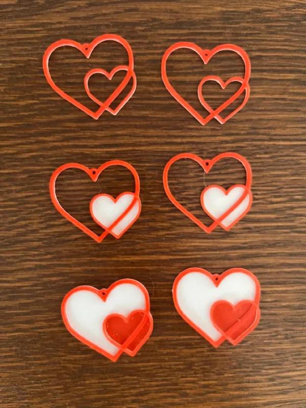 Heart earings, Valentines Hearts   