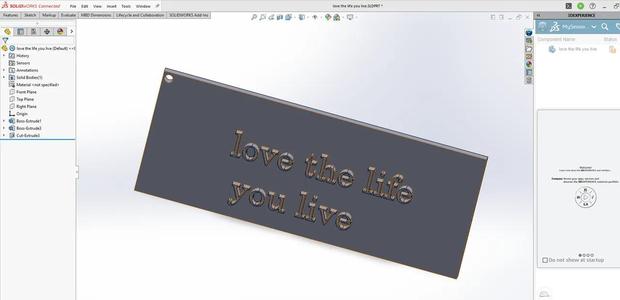 love the life you live key chain   