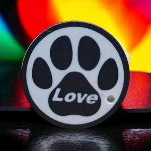 Dog paw medal keychain