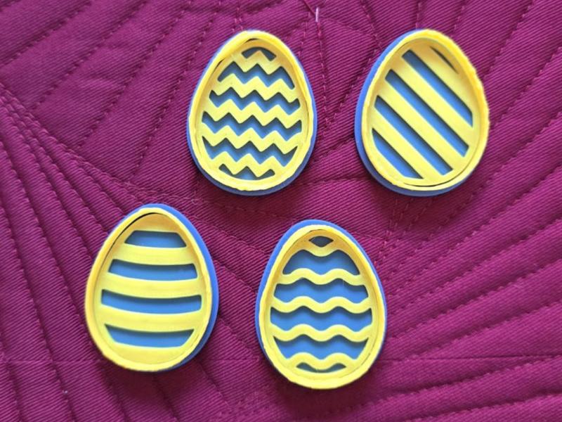 Easter Egg Set 1 Playdoh Cookie Cutter Stamp Clay