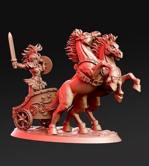 Hoplika - Female Gladiator with biga - 32mm - DnD