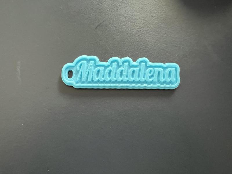 Maddalena name keychain 2 colors AMS