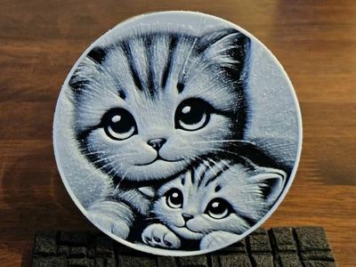 Cute Cat with Kitten Coaster