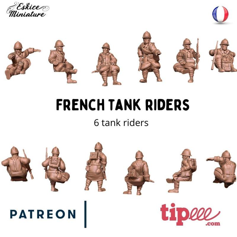 Tank riders - French army WW2 - 28mm for wargame