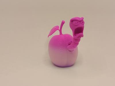 Comic Worm in a Plum – Cheeky Fruit Character