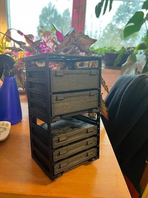 Modified "Small storage system" elements to stack 4x3 and 5x4 racks with double spacing