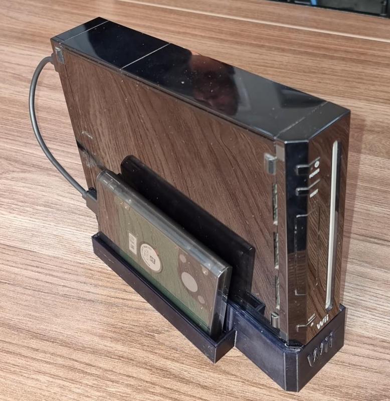 Wii stand with external HDD mount