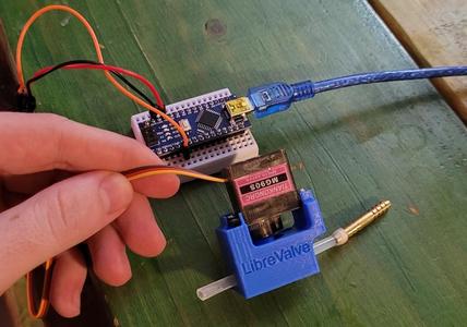 LibreValve: an electric MG90S servo shut-off valve