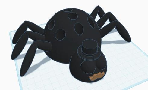 Pen holder in the shape of a spider.   