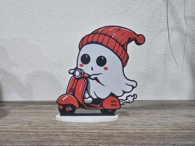 Halloween Ghost on a motorcycle