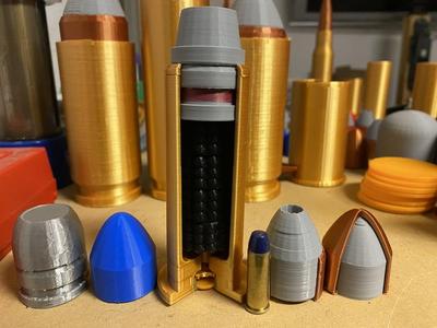 Revolver Cartridge (rimmed) 3/4 section