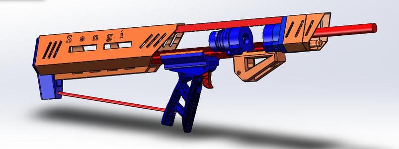 电气缸NERF软弹玩具-Electric cylinder电虎喷001-外壳