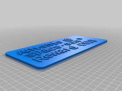 customizable keyring tag with reward $$$ and email, name, multiple lines of words. 