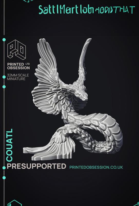 Couatl - Celestial Creature - PRESUPPORTED - Heaven Hath No Fury - 32mm scale 
