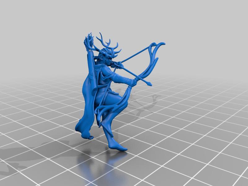 elvish hunter - optimised for SLA printing - 28mm
