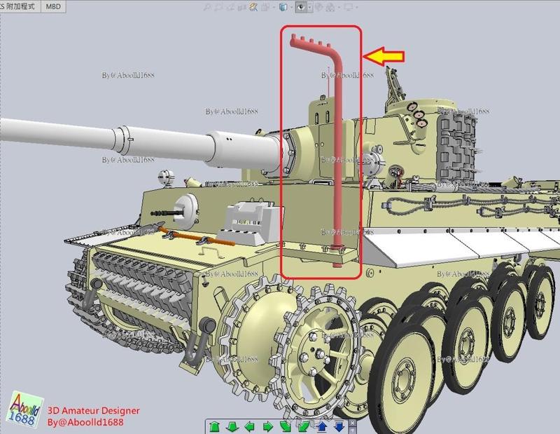 TIGER TANK HOISTS ARM.(STL-1/35)