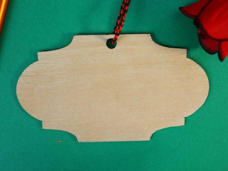 Laser Cut Wood Hanging Plaque Board Tag For Ornaments Tree Decorations Vector