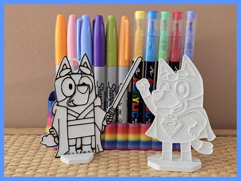 Bluey Lightsaber Superman Diy Coloring No Ams