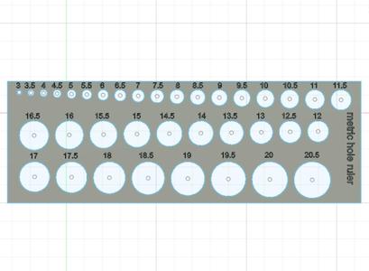 metric hole measuring ruler