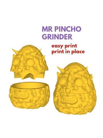 GRINDER HERB GRINDER MR-PINCHO 95X90X85MM PRINT-IN-PLACE EASY PRINT. FDM SLA...LARGE GRINDER.