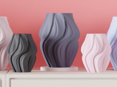 Organic Flowing Vase. Easy Print