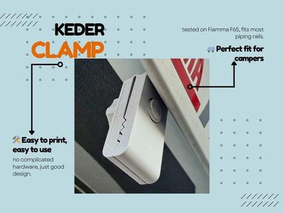 Camper Awning Clamp for Piping Rails Fiamma F65