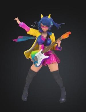 guitar anime 3D