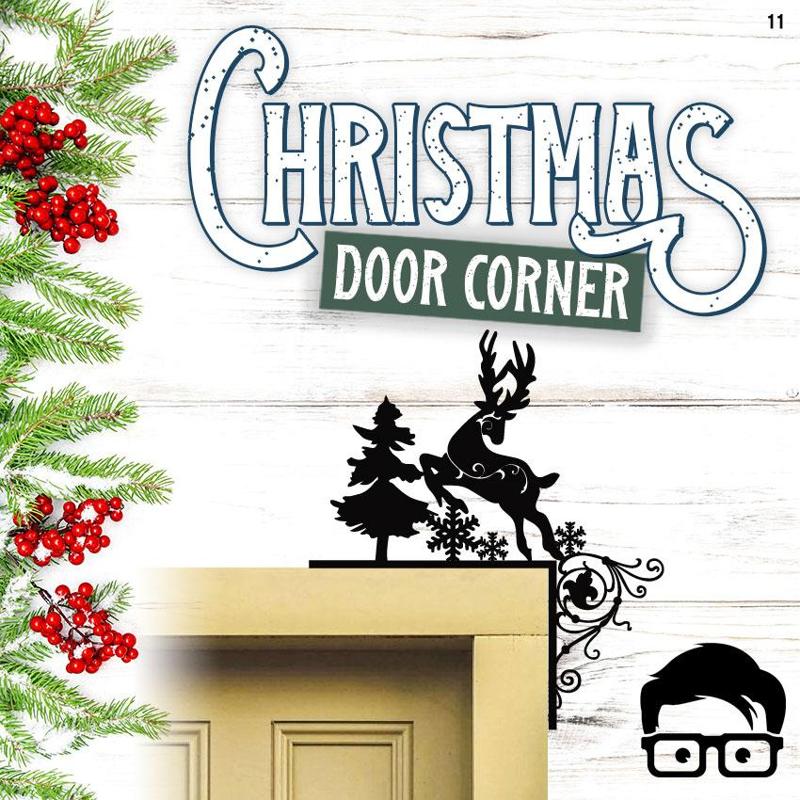 🎅 Christmas door corner (santa, decoration, decorative, home, wall decoration, winter) - by AM-MEDIA