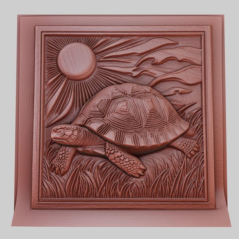 The turtle walks slowly 3d printer model animal model obj stl