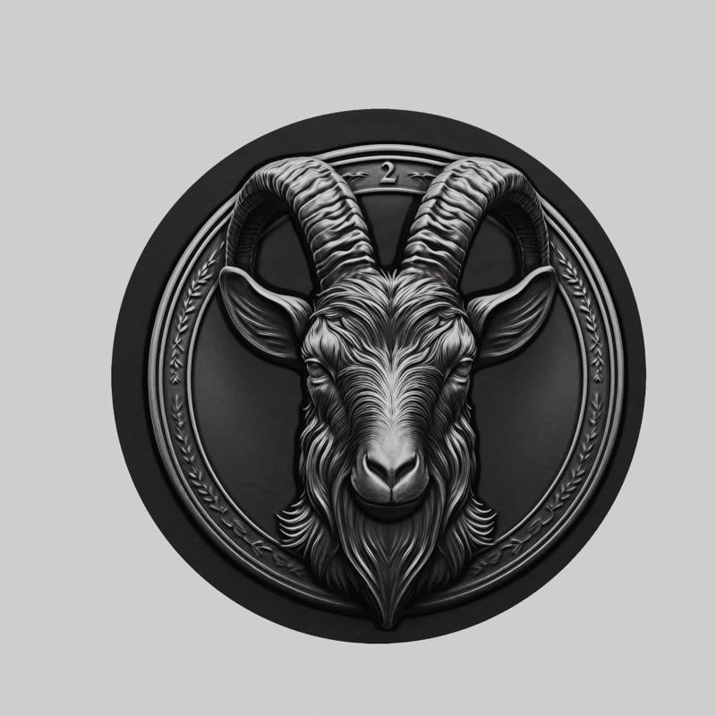 Goat Animal Head Goat Animal Medallion for CNC Router Laser & 3D Printer