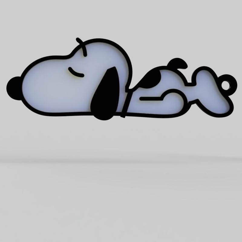 Sleeping Snoopy Key Tag or Tote Bag Tag