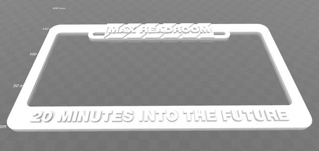 Max Headroom License Plate Frame