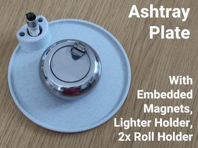 Ashtray Plate with Room for Lighter and Rolls