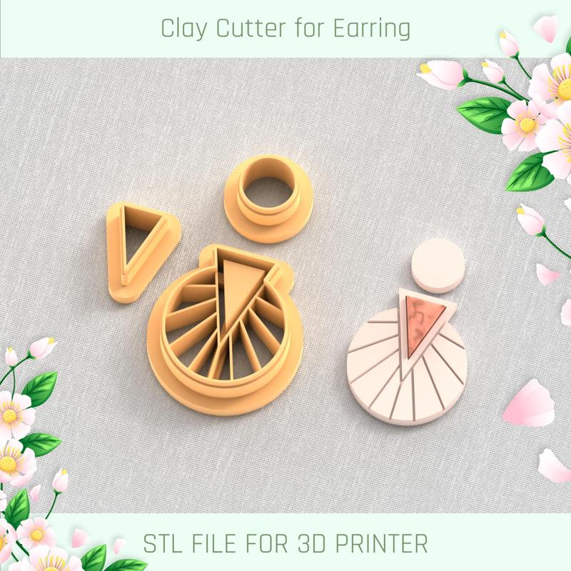 Art Deco Earring with Precious Stones C POLYMER CLAY CUTTER