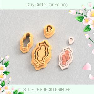 Minimalism Earring with Precious Stones B POLYMER CLAY CUTTER