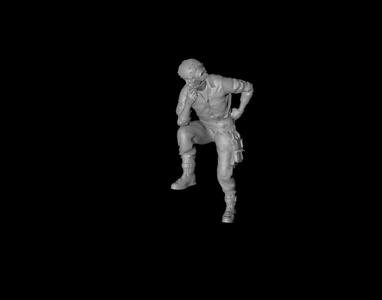 Ground support staff - thinking 3D digital character model