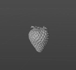 Digital 3D model of a strawberry
