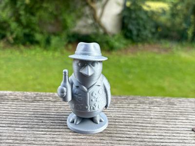Summer Penguin with Beer Bottle and Hat