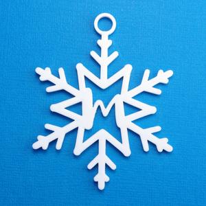 Letter M - Snowflake Initial Gift Tag Ornament