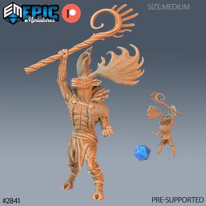 Deer Shaman Victory ‧ DnD Miniature ‧ Tabletop Miniatures ‧ Gaming Monster ‧ 3D Model ‧ RPG ‧ DnDminis ‧ STL FILE