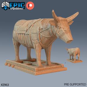 Trojan Bull ‧ DnD Miniature ‧ Tabletop Miniatures ‧ Gaming Monster ‧ 3D Model ‧ RPG ‧ DnDminis ‧ STL FILE