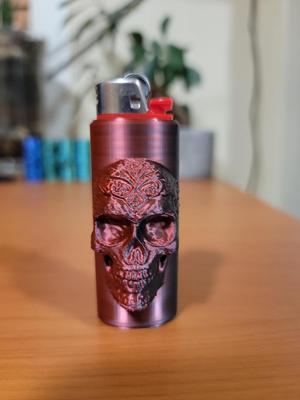 Ornate Skull Bic Lighter Sleeve